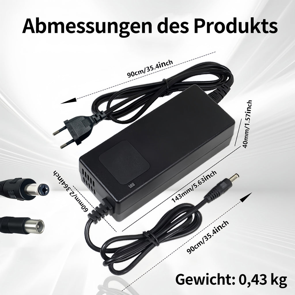 YZPOWER 48v Lithium Battery Charger,54.6v 2A Power Charger Adapter DC 1 Prong 5.5 2.1mm Replacement for 48v Li-ion Battery Pack