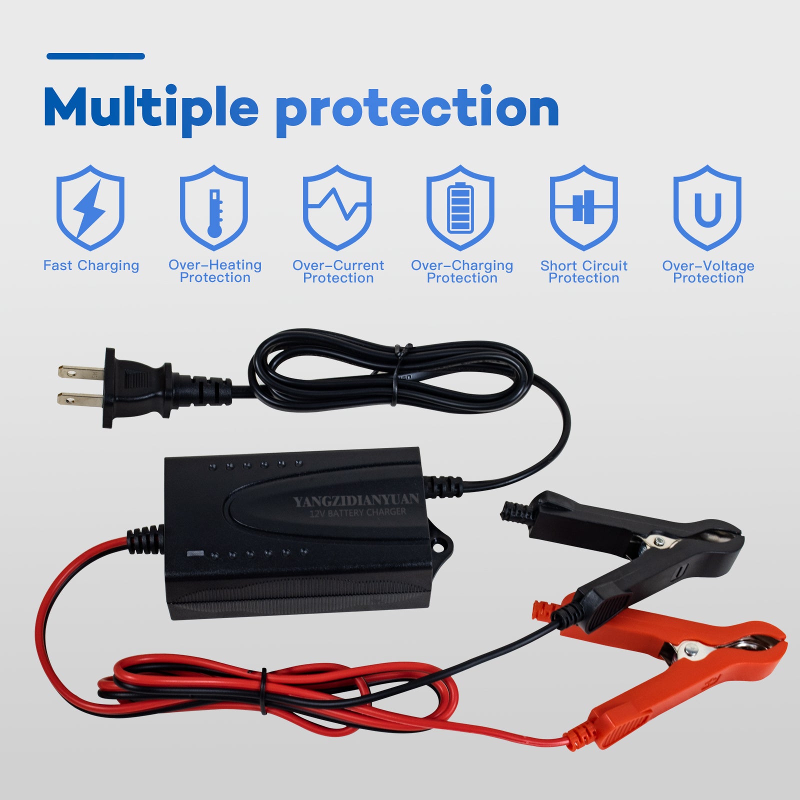 YZPOWER 14.6V 1.5A LiFePO4 Battery Charger Replacement for Cars,Motocycles,Golf Carts,UAV,Fishing Boat,Automatically Active BMS12v Lithium/Lead Acid Battery