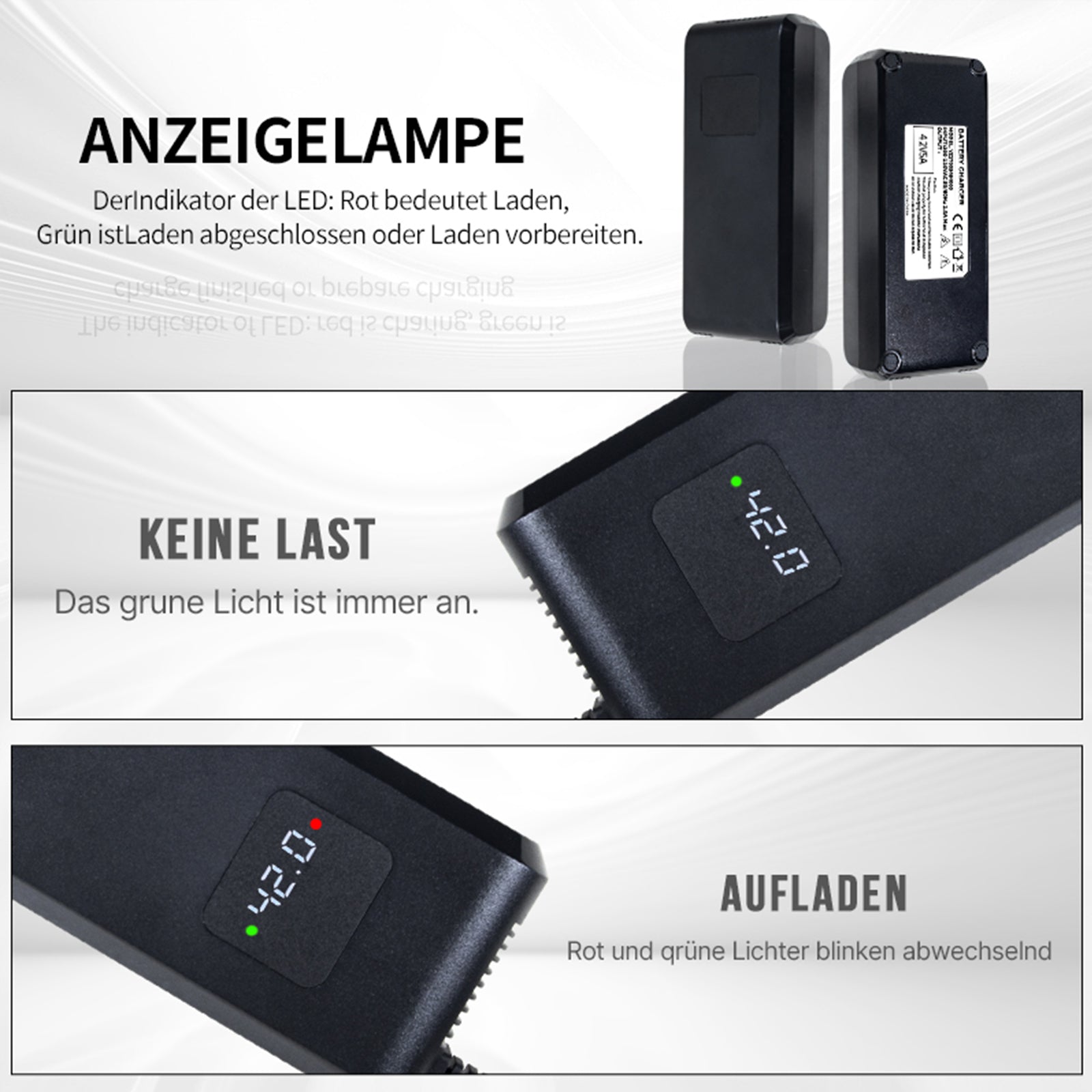 42V5A Universal Triple Port Fast Charger Ideal for Personal Mobility Devices, Real-time Voltage Monitoring, Optimized Charging and Wide Compatibility