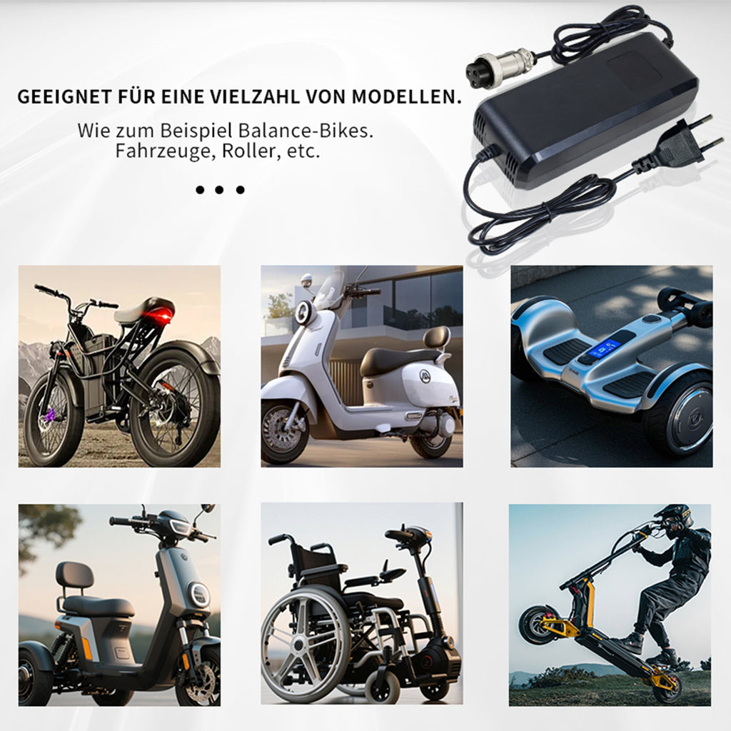 YZPOWER 54.6 4A Lithium Battery Charger for 48v 13s Li-Ion Battery Pack gx16-3 12mm Connector, 48v Power Adapter Built-in Fan Display Showing Instant Charging Voltage